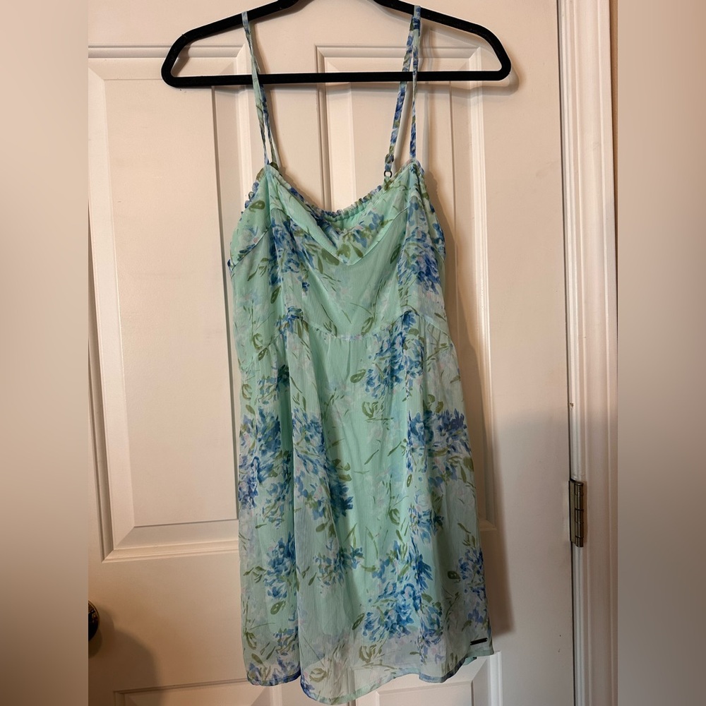 Abercrombie & Fitch Mint Green Floral Slip Dress Size Small